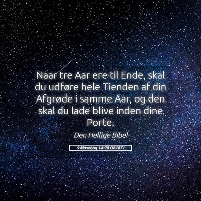 Picture 05 - 5 Mosebog 14:28 DA1871 - Naar tre Aar ere til Ende, skal du udføre hele - Bible Verse Picture