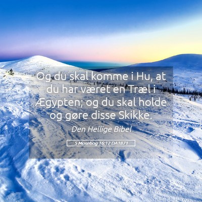 Picture 05 - 5 Mosebog 16:12 DA1871 - Og du skal komme i Hu, at du har været en Træl - Bible Verse Picture