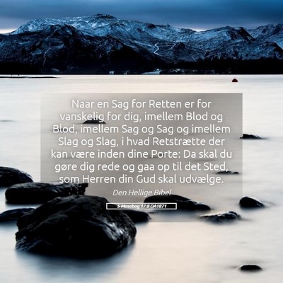 Picture 05 - 5 Mosebog 17:8 DA1871 - Naar en Sag for Retten er for vanskelig for dig, - Bible Verse Picture