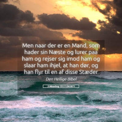 Picture 05 - 5 Mosebog 19:11 DA1871 - Men naar der er en Mand, som hader sin Næste og - Bible Verse Picture