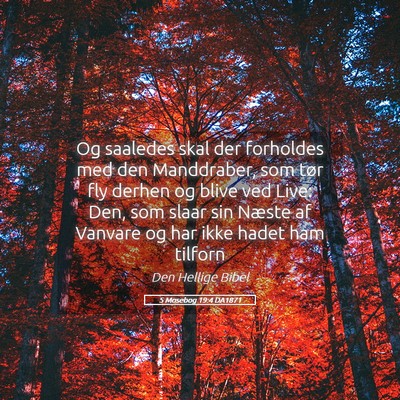 Picture 05 - 5 Mosebog 19:4 DA1871 - Og saaledes skal der forholdes med den - Bible Verse Picture