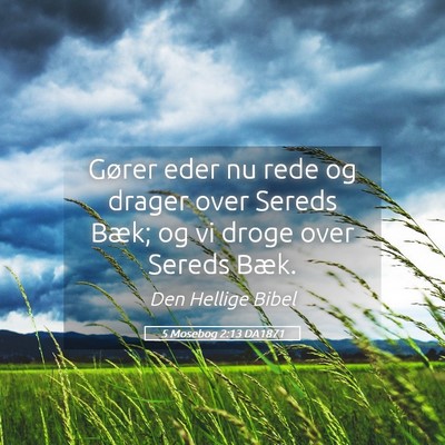 Picture 05 - 5 Mosebog 2:13 DA1871 - Gører eder nu rede og drager over Sereds Bæk; - Bible Verse Picture