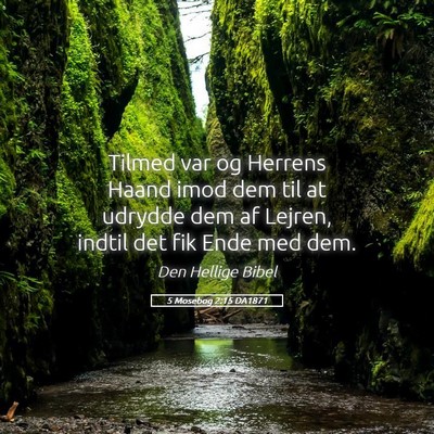 Picture 05 - 5 Mosebog 2:15 DA1871 - Tilmed var og Herrens Haand imod dem til at - Bible Verse Picture