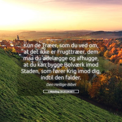 Picture 05 - 5 Mosebog 20:20 DA1871 - Kun de Træer, som du ved om, at det ikke er - Bible Verse Picture