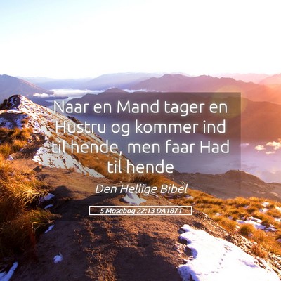 Picture 05 - 5 Mosebog 22:13 DA1871 - Naar en Mand tager en Hustru og kommer ind til - Bible Verse Picture
