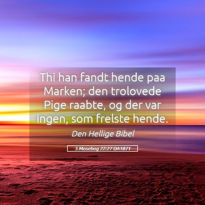 Picture 05 - 5 Mosebog 22:27 DA1871 - Thi han fandt hende paa Marken; den trolovede - Bible Verse Picture
