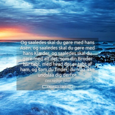 Picture 05 - 5 Mosebog 22:3 DA1871 - Og saaledes skal du gøre med hans Asen, og - Bible Verse Picture