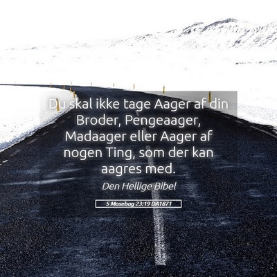 Picture 05 - 5 Mosebog 23:19 DA1871 - Du skal ikke tage Aager af din Broder, - Bible Verse Picture