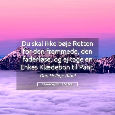 Picture 05 - 5 Mosebog 24:17 DA1871 - Du skal ikke bøje Retten for den fremmede, den - Bible Verse Picture