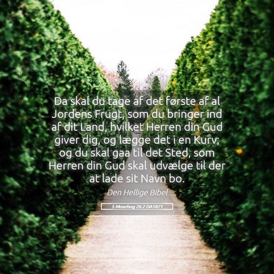 Picture 05 - 5 Mosebog 26:2 DA1871 - Da skal du tage af det første af al Jordens - Bible Verse Picture