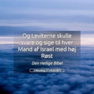 Picture 05 - 5 Mosebog 27:14 DA1871 - Og Leviterne skulle svare og sige til hver Mand - Bible Verse Picture
