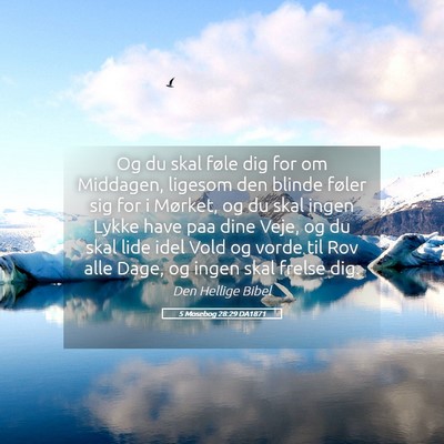 Picture 05 - 5 Mosebog 28:29 DA1871 - Og du skal føle dig for om Middagen, ligesom den - Bible Verse Picture