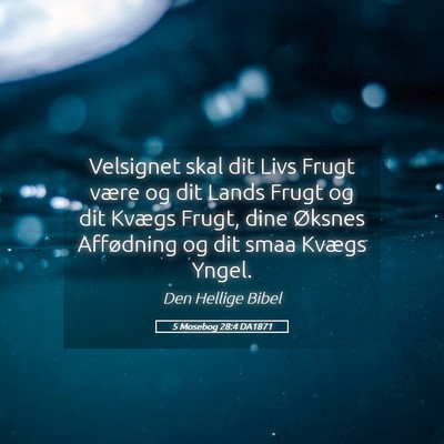 Picture 05 - 5 Mosebog 28:4 DA1871 - Velsignet skal dit Livs Frugt være og dit Lands - Bible Verse Picture