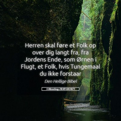 Picture 05 - 5 Mosebog 28:49 DA1871 - Herren skal føre et Folk op over dig langt fra, - Bible Verse Picture