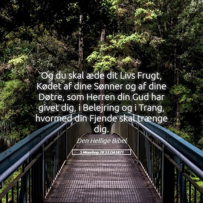 Picture 05 - 5 Mosebog 28:53 DA1871 - Og du skal æde dit Livs Frugt, Kødet af dine - Bible Verse Picture