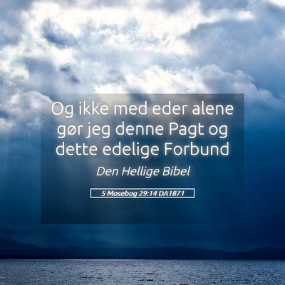 Picture 05 - 5 Mosebog 29:14 DA1871 - Og ikke med eder alene gør jeg denne Pagt og - Bible Verse Picture