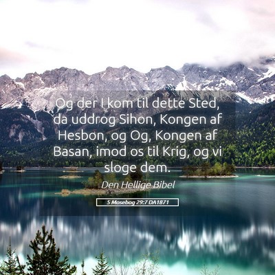 Picture 05 - 5 Mosebog 29:7 DA1871 - Og der I kom til dette Sted, da uddrog Sihon, - Bible Verse Picture