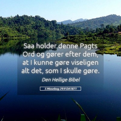 Picture 05 - 5 Mosebog 29:9 DA1871 - Saa holder denne Pagts Ord og gører efter dem, - Bible Verse Picture