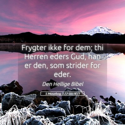 Picture 05 - 5 Mosebog 3:22 DA1871 - Frygter ikke for dem; thi Herren eders Gud, han - Bible Verse Picture
