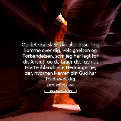 Picture 05 - 5 Mosebog 30:1 DA1871 - Og det skal ske, naar alle disse Ting komme over - Bible Verse Picture
