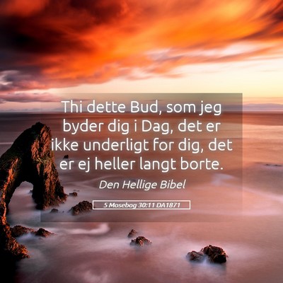 Picture 05 - 5 Mosebog 30:11 DA1871 - Thi dette Bud, som jeg byder dig i Dag, det er - Bible Verse Picture