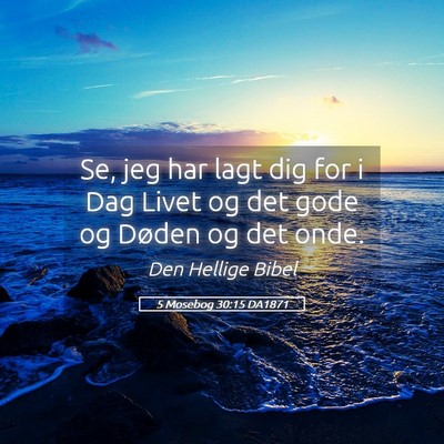 Picture 05 - 5 Mosebog 30:15 DA1871 - Se, jeg har lagt dig for i Dag Livet og det gode - Bible Verse Picture