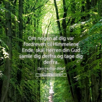 Picture 05 - 5 Mosebog 30:4 DA1871 - Om nogen af dig var fordreven til Himmelens Ende, - Bible Verse Picture