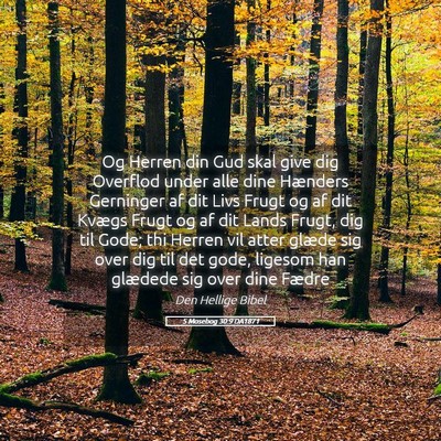 Picture 05 - 5 Mosebog 30:9 DA1871 - Og Herren din Gud skal give dig Overflod under - Bible Verse Picture