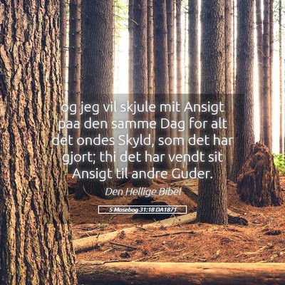 Picture 05 - 5 Mosebog 31:18 DA1871 - og jeg vil skjule mit Ansigt paa den samme Dag - Bible Verse Picture