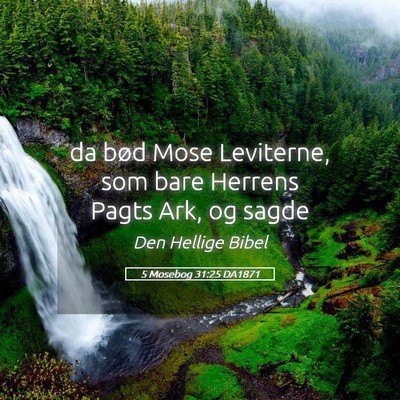 Picture 05 - 5 Mosebog 31:25 DA1871 - da bød Mose Leviterne, som bare Herrens Pagts - Bible Verse Picture