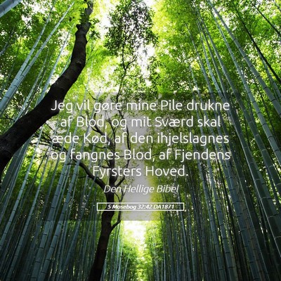 Picture 05 - 5 Mosebog 32:42 DA1871 - Jeg vil gøre mine Pile drukne af Blod, og mit - Bible Verse Picture