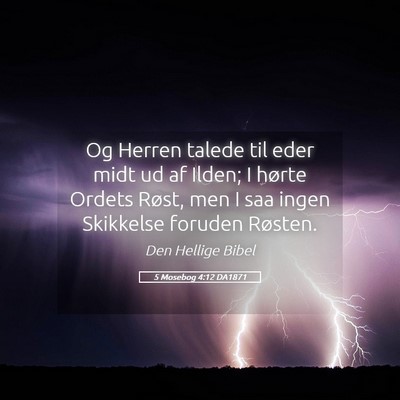 Picture 05 - 5 Mosebog 4:12 DA1871 - Og Herren talede til eder midt ud af Ilden; I - Bible Verse Picture