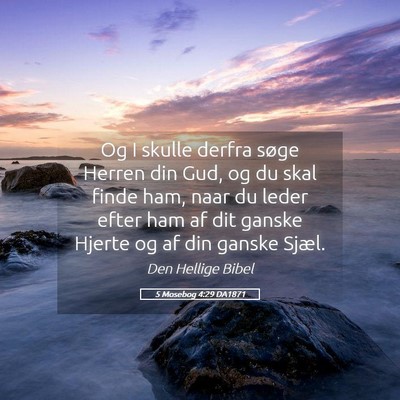 Picture 05 - 5 Mosebog 4:29 DA1871 - Og I skulle derfra søge Herren din Gud, og du - Bible Verse Picture