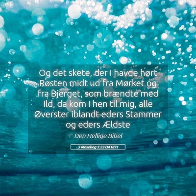 Picture 05 - 5 Mosebog 5:23 DA1871 - Og det skete, der I havde hørt Røsten midt ud - Bible Verse Picture