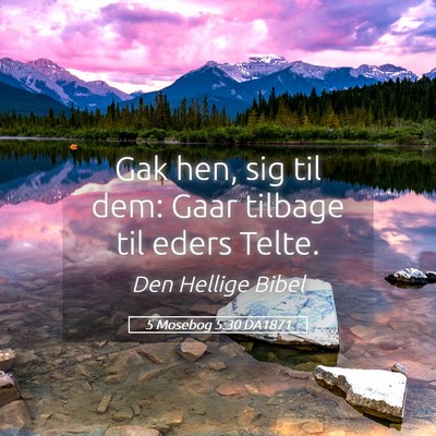 Picture 05 - 5 Mosebog 5:30 DA1871 - Gak hen, sig til dem: Gaar tilbage til eders - Bible Verse Picture
