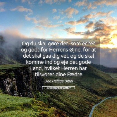 Picture 05 - 5 Mosebog 6:18 DA1871 - Og du skal gøre det, som er ret og godt for - Bible Verse Picture