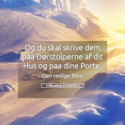 Picture 05 - 5 Mosebog 6:9 DA1871 - Og du skal skrive dem paa Dørstolperne af dit - Bible Verse Picture