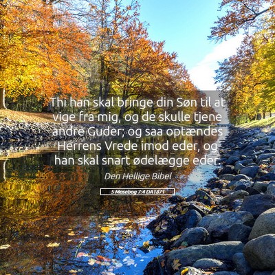 Picture 05 - 5 Mosebog 7:4 DA1871 - Thi han skal bringe din Søn til at vige fra mig, - Bible Verse Picture