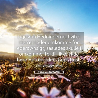 Picture 05 - 5 Mosebog 8:20 DA1871 - Ligesom Hedningerne, hvilke Herren lader omkomme - Bible Verse Picture