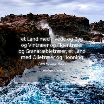 Picture 05 - 5 Mosebog 8:8 DA1871 - et Land med Hvede og Byg og Vintræer og - Bible Verse Picture