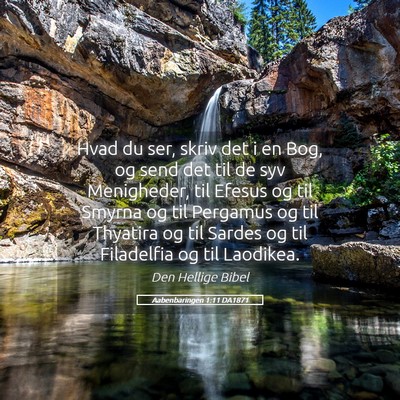 Picture 05 - Aabenbaringen 1:11 DA1871 - Hvad du ser, skriv det i en Bog, og send det til - Bible Verse Picture