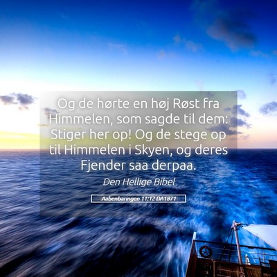 Picture 05 - Aabenbaringen 11:12 DA1871 - Og de hørte en høj Røst fra Himmelen, som - Bible Verse Picture