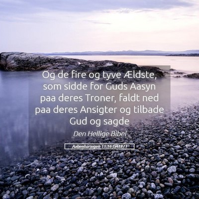 Picture 05 - Aabenbaringen 11:16 DA1871 - Og de fire og tyve Ældste, som sidde for Guds - Bible Verse Picture