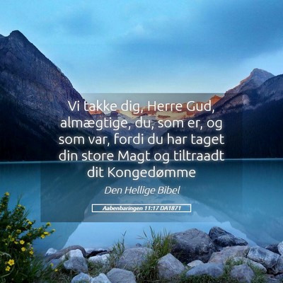Picture 05 - Aabenbaringen 11:17 DA1871 - Vi takke dig, Herre Gud, almægtige, du, som er, - Bible Verse Picture