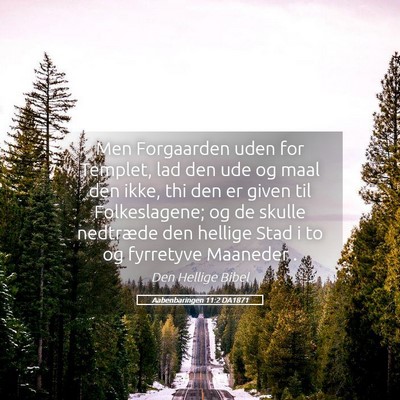 Picture 05 - Aabenbaringen 11:2 DA1871 - Men Forgaarden uden for Templet, lad den ude og - Bible Verse Picture