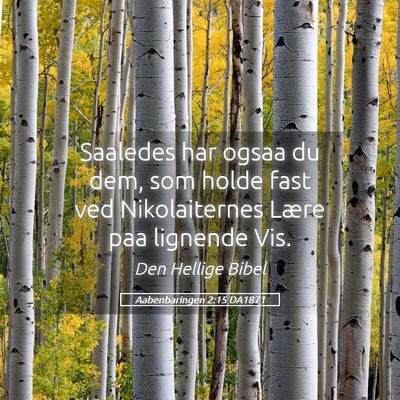 Picture 05 - Aabenbaringen 2:15 DA1871 - Saaledes har ogsaa du dem, som holde fast ved - Bible Verse Picture