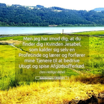 Picture 05 - Aabenbaringen 2:20 DA1871 - Men jeg har imod dig, at du finder dig i Kvinden - Bible Verse Picture
