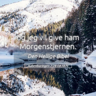 Picture 05 - Aabenbaringen 2:28 DA1871 - og jeg vil give ham - Bible Verse Picture