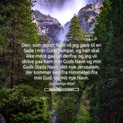 Picture 05 - Aabenbaringen 3:12 DA1871 - Den, som sejrer, ham vil jeg gøre til en Søjle - Bible Verse Picture