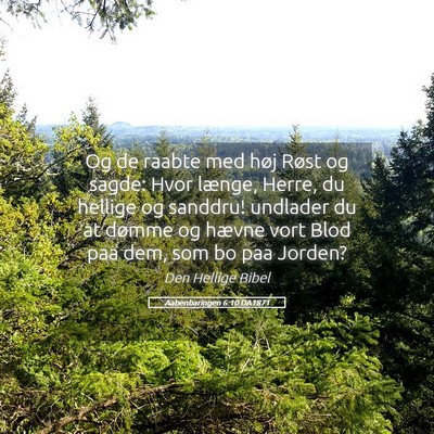 Picture 05 - Aabenbaringen 6:10 DA1871 - Og de raabte med høj Røst og sagde: Hvor - Bible Verse Picture